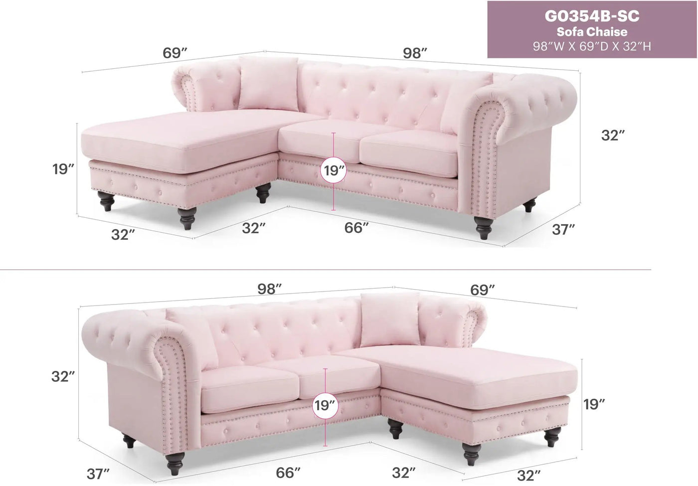 Nola - Luxurious Design Sofa Chaise by HouseOfZazla