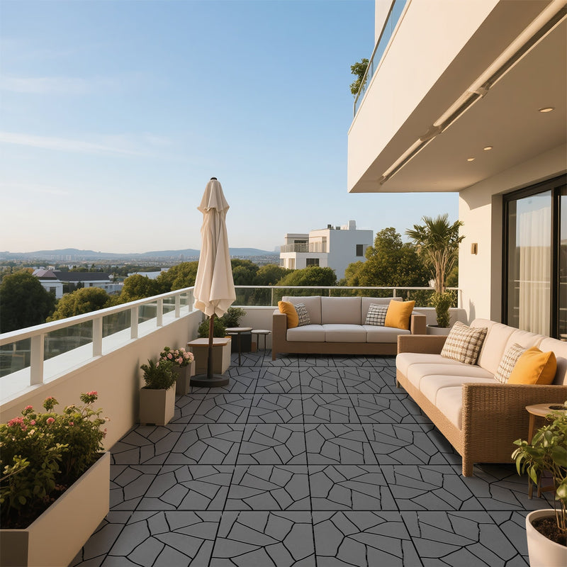 Stone Style 12" Patio Deck Tiles by HouseOfZazla