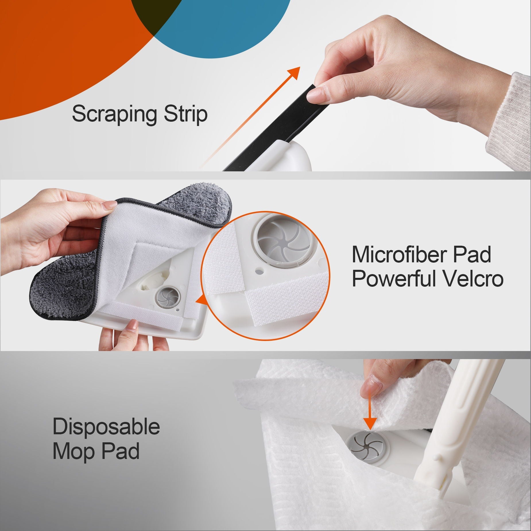 Effortless Wall Cleaning Mop With Disposable Pads, Versatile Triangle Design - White by HouseOfZazla