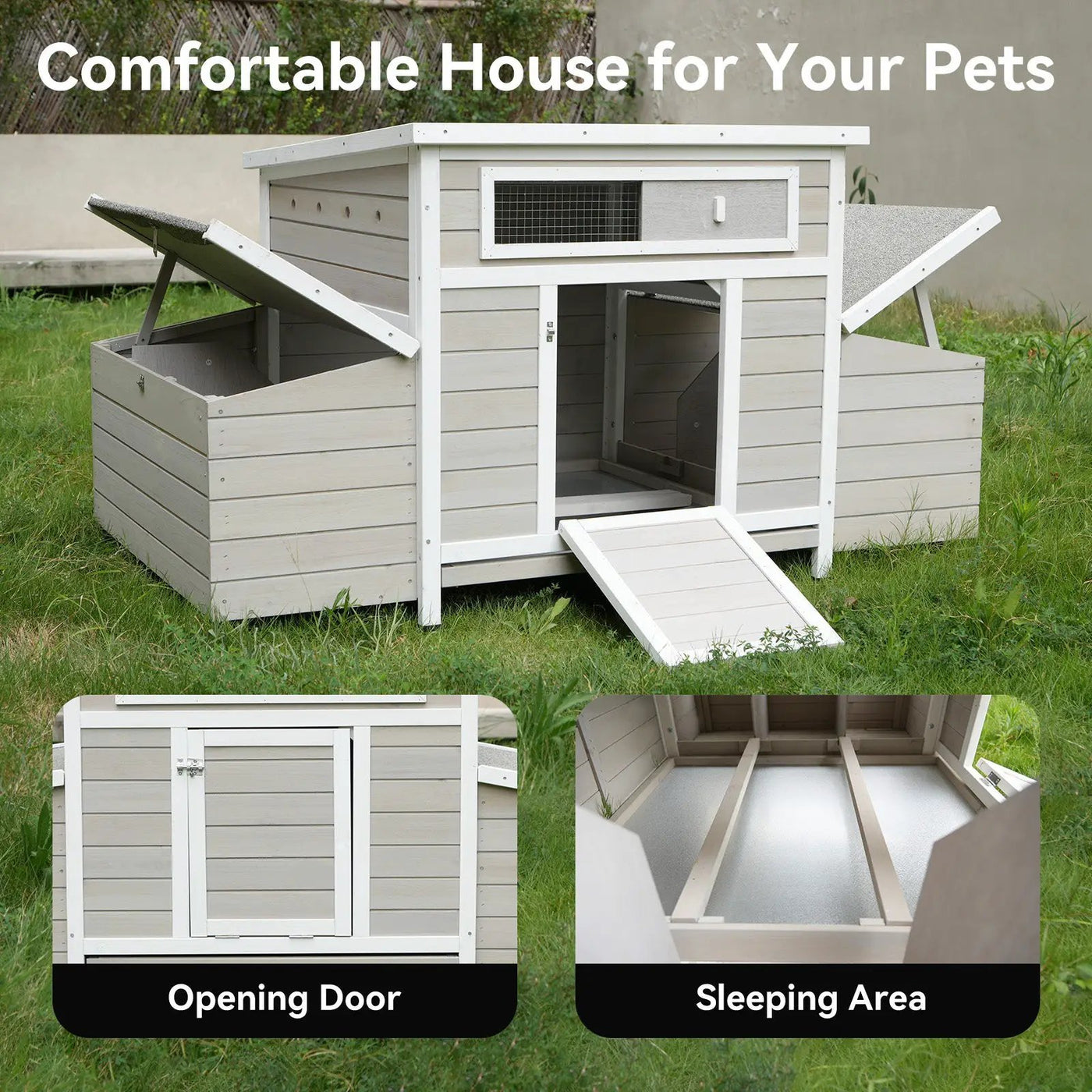 Large Wooden Chicken Coop Outdoor Hen House with Nesting Boxes by HouseOfZazla