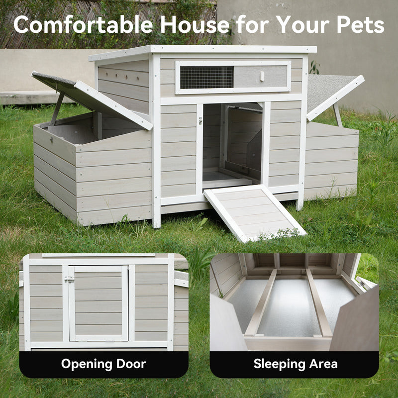 Large Wooden Chicken Coop Outdoor Hen House with Nesting Boxes by HouseOfZazla