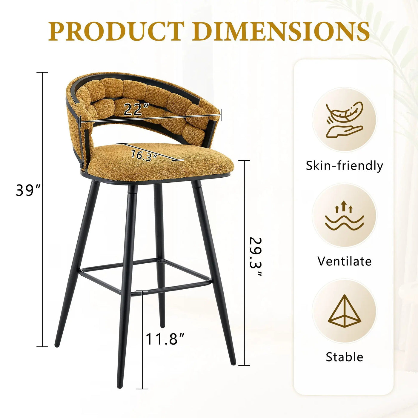 Bar Stools, Kitchen Island Counter Height Stools (Set of 2) by HouseOfZazla