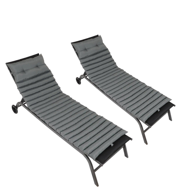 2 Piece Outdoor Chaise Lounge Chair Cushion Set by HouseOfZazla
