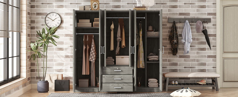 6 Doors Wardrobe Storage For Bedroom, With Big Drawers by HouseOfZazla