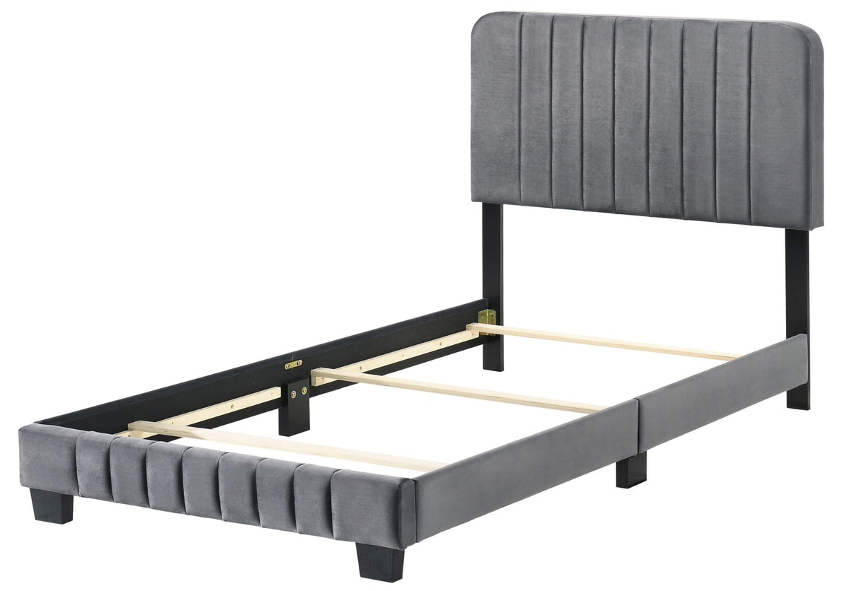 Channel Tufted Upholstered Bed with Plush Panel Design - Multiple Colors, photo 19 of 40