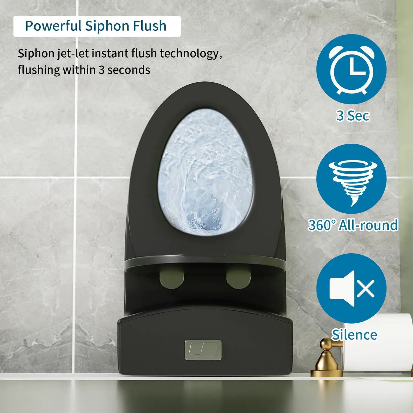 1 Piece Toilet With Dual Flush And Soft Closing Seat by HouseOfZazla