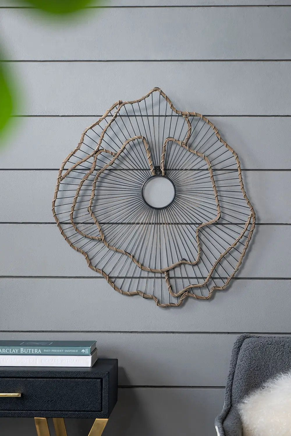 Metal Flowers Wall Decor, Transitional Wall Floral Sculpture For Foyer Porch Hallway Entrance (Set of 3) - Gold by Unique Piece Furniture