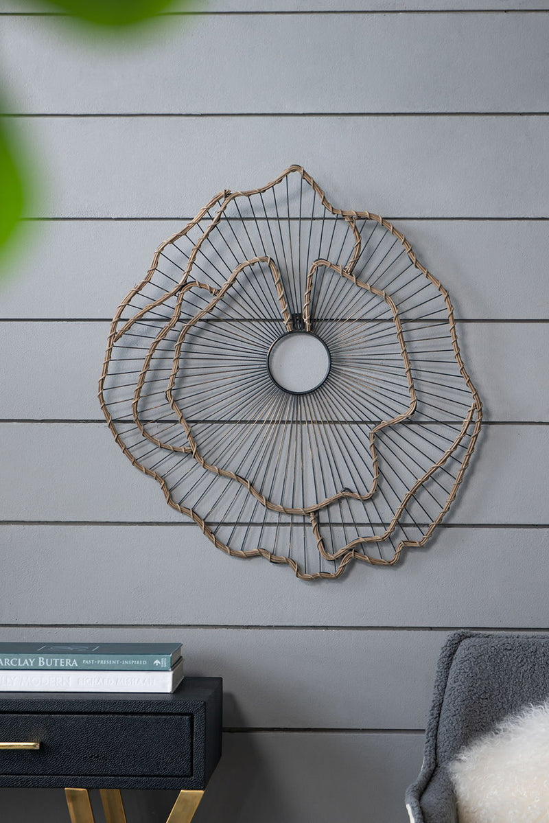 Metal Flowers Wall Decor Set of 3 - Gold, photo 5 of 10