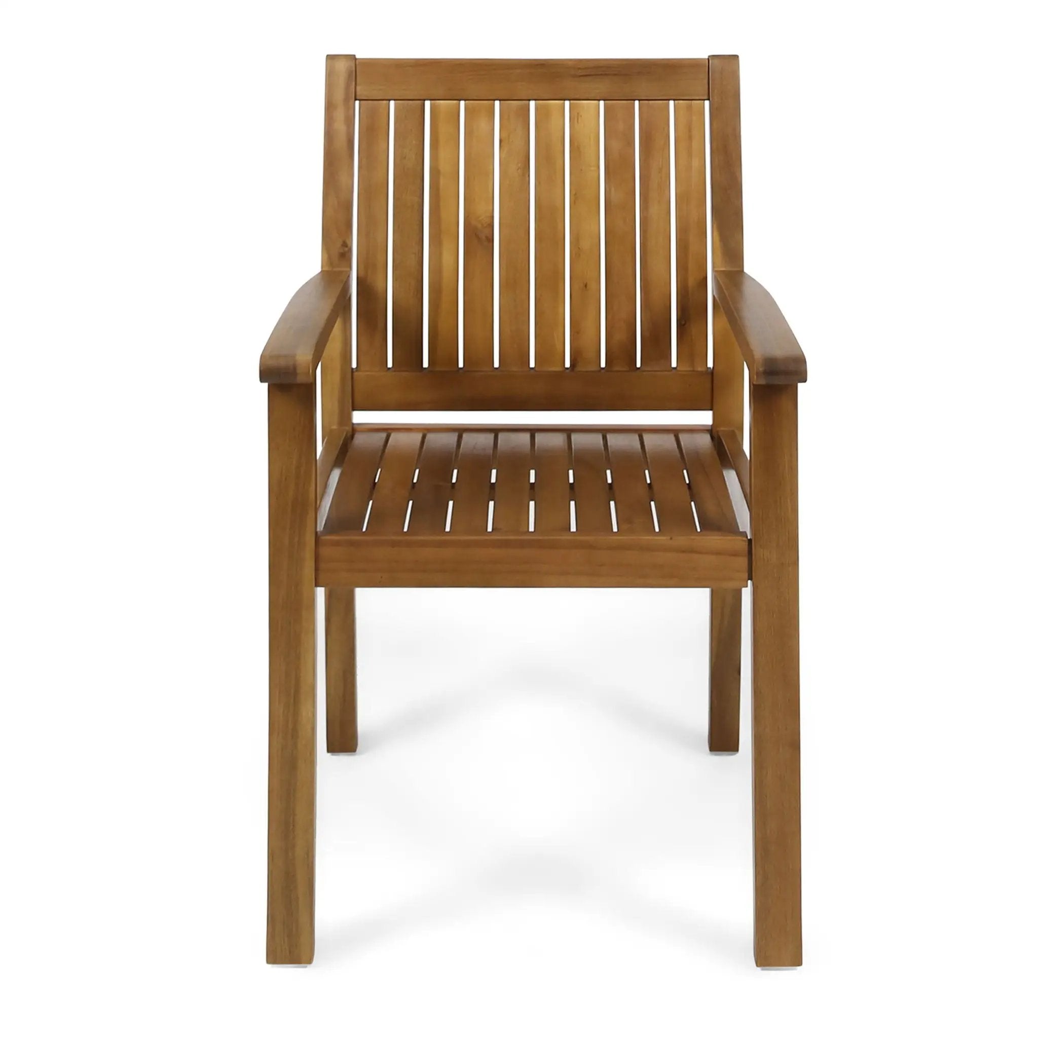 Amethyst Outdoor Dining Chair With Slat Design (Set of 2) - Natural by HouseOfZazla