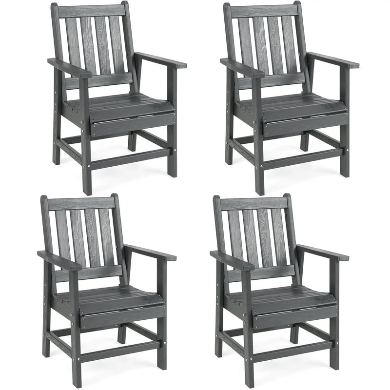Set of 4 Patio Dining Chairs with Wide Armrests by DirectDeals