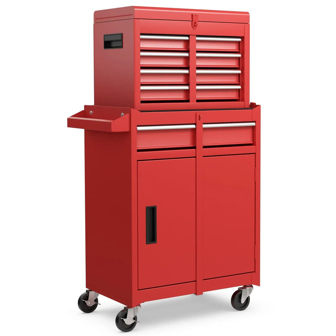 2-in-1 Tool Chest and Cabinet with 5 Sliding Drawers-Black by DirectDeals