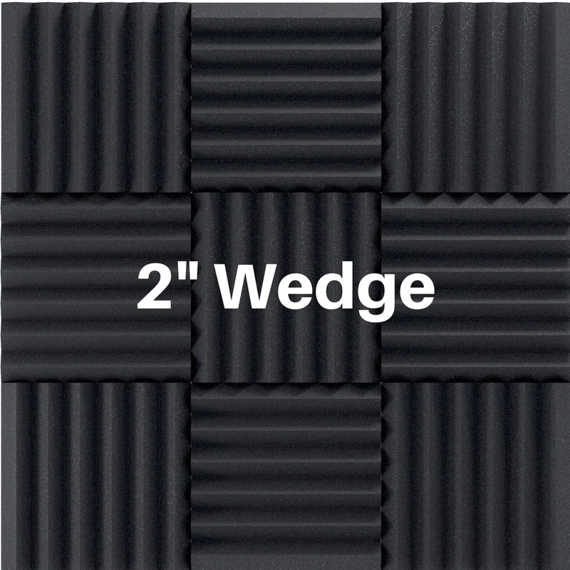 2 Inch Acoustic Foam Wedge Style Panels - 13 Color Options by SoundAssured