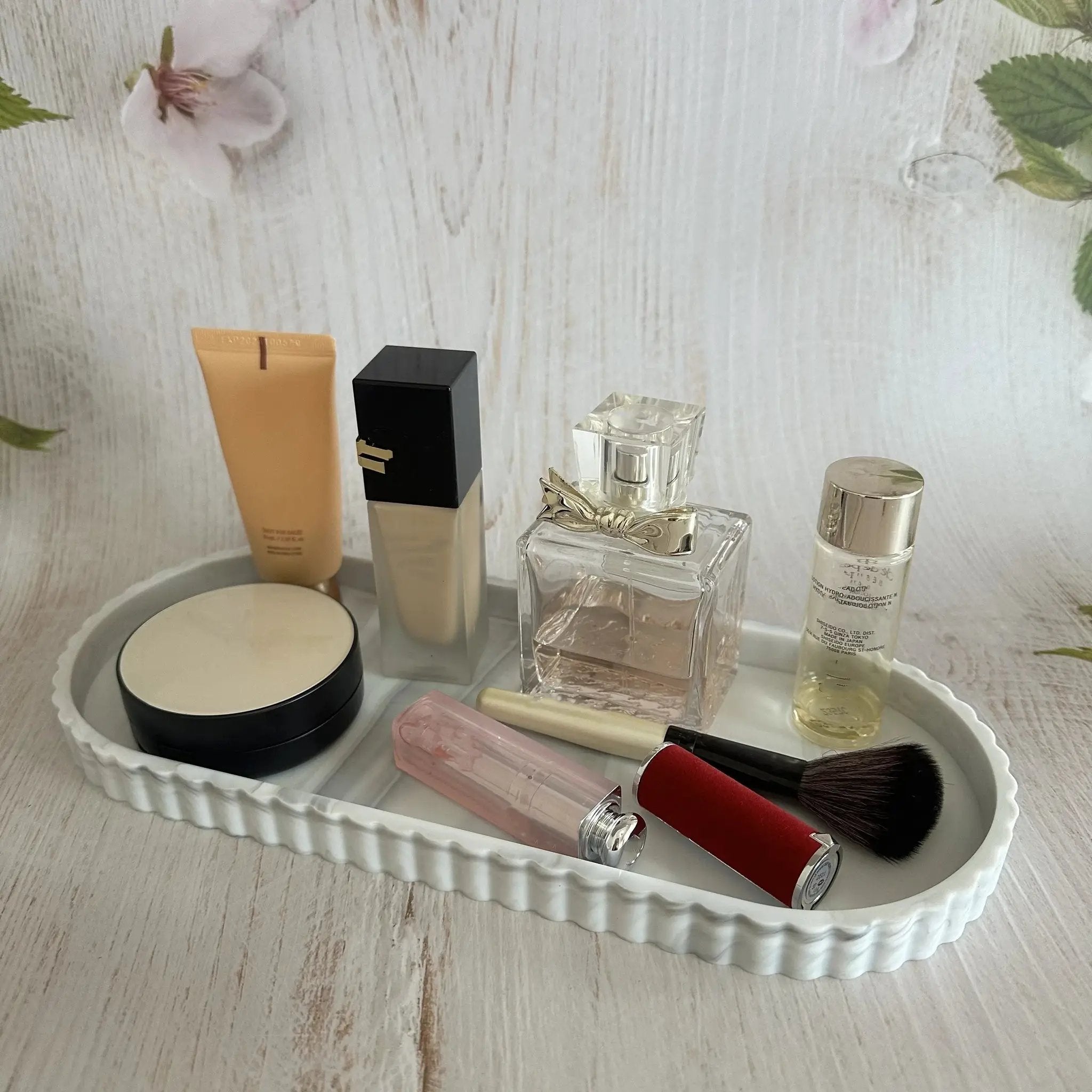 2pcs Bathroom Vanity Tray, 19.81cm And 29.97cm Marble Pattern Bathroom Trays For Counter, Perfume Key Trinket Ring Tray, Countertop Vanity Tray For Kitchen by House Of Avana