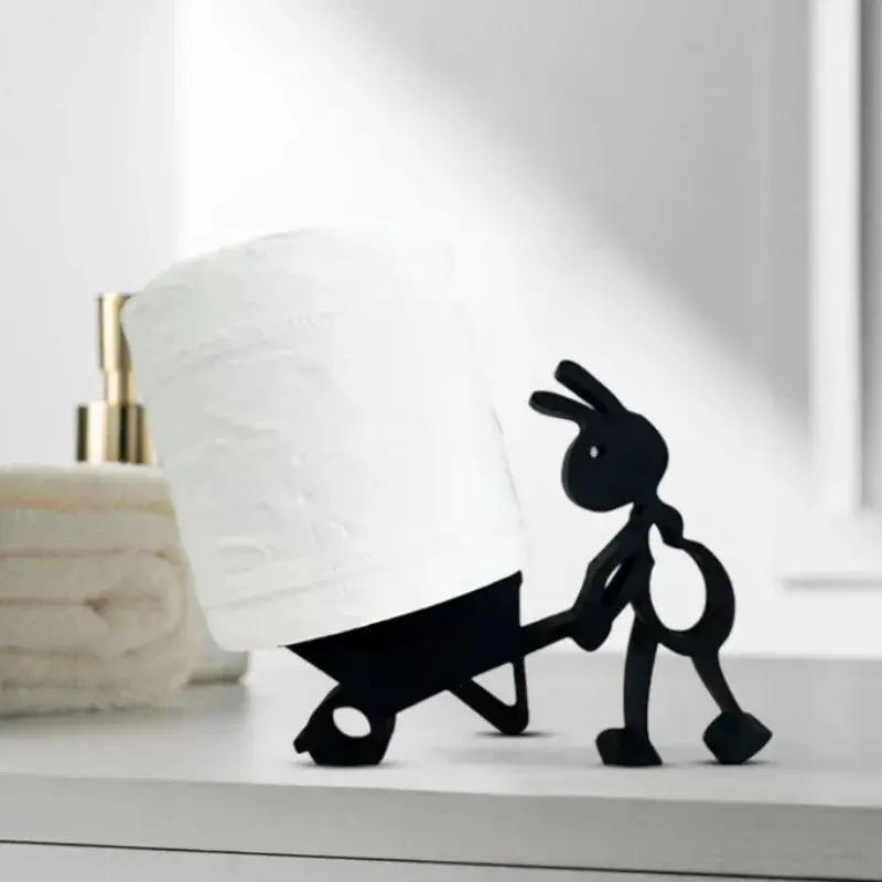 2pcs Modern Ant-Shaped Toilet Paper Holders - Self-Adhesive, Durable Plastic, Cute Animal Design for Bathroom & Office Decor, Ideal Gift for Home or Office Restrooms, Restroom Decor And Accessories, Playful Design, Easy Insta by House Of Avana