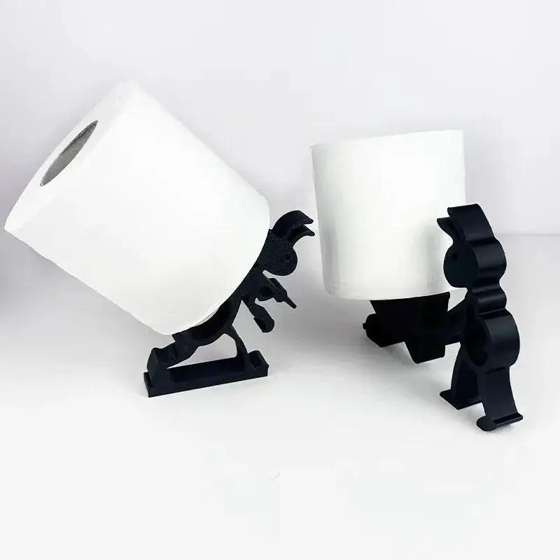 2pcs Modern Ant-Shaped Toilet Paper Holders - Self-Adhesive, Durable Plastic, Cute Animal Design for Bathroom & Office Decor, Ideal Gift for Home or Office Restrooms, Restroom Decor And Accessories, Playful Design, Easy Insta by House Of Avana