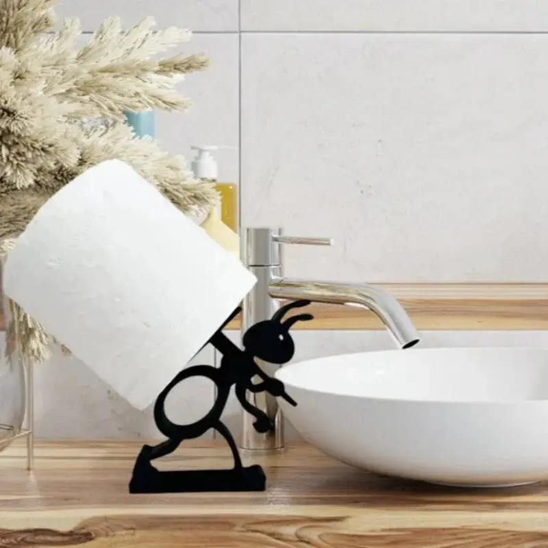 2pcs Modern Ant-Shaped Toilet Paper Holders - Self-Adhesive, Durable Plastic, Cute Animal Design for Bathroom & Office Decor, Ideal Gift for Home or Office Restrooms, Restroom Decor And Accessories, Playful Design, Easy Insta by House Of Avana