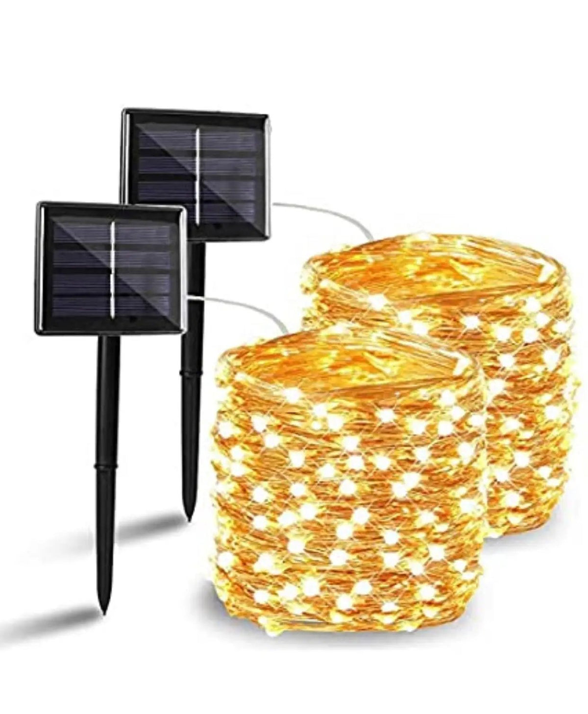 2PK Solar String Lights Outdoor Copper Wire, Waterproof Solar Fairy Lights with 8 Lighting Modes by Outdoor Solar Outlet