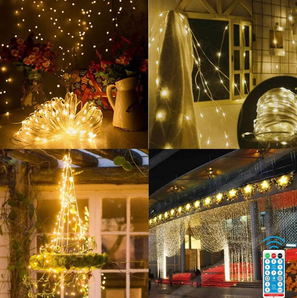 2PK Solar String Lights Outdoor Copper Wire, Waterproof Solar Fairy Lights with 8 Lighting Modes by Outdoor Solar Outlet