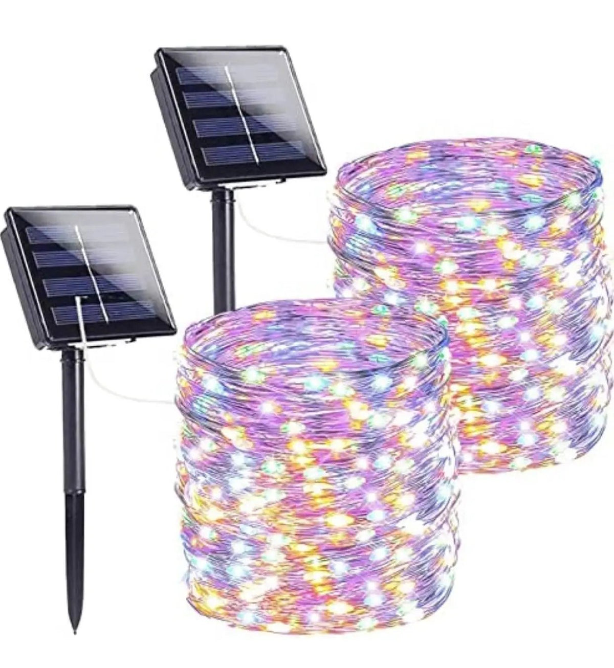 2PK Solar String Lights Outdoor Copper Wire, Waterproof Solar Fairy Lights with 8 Lighting Modes by Outdoor Solar Outlet