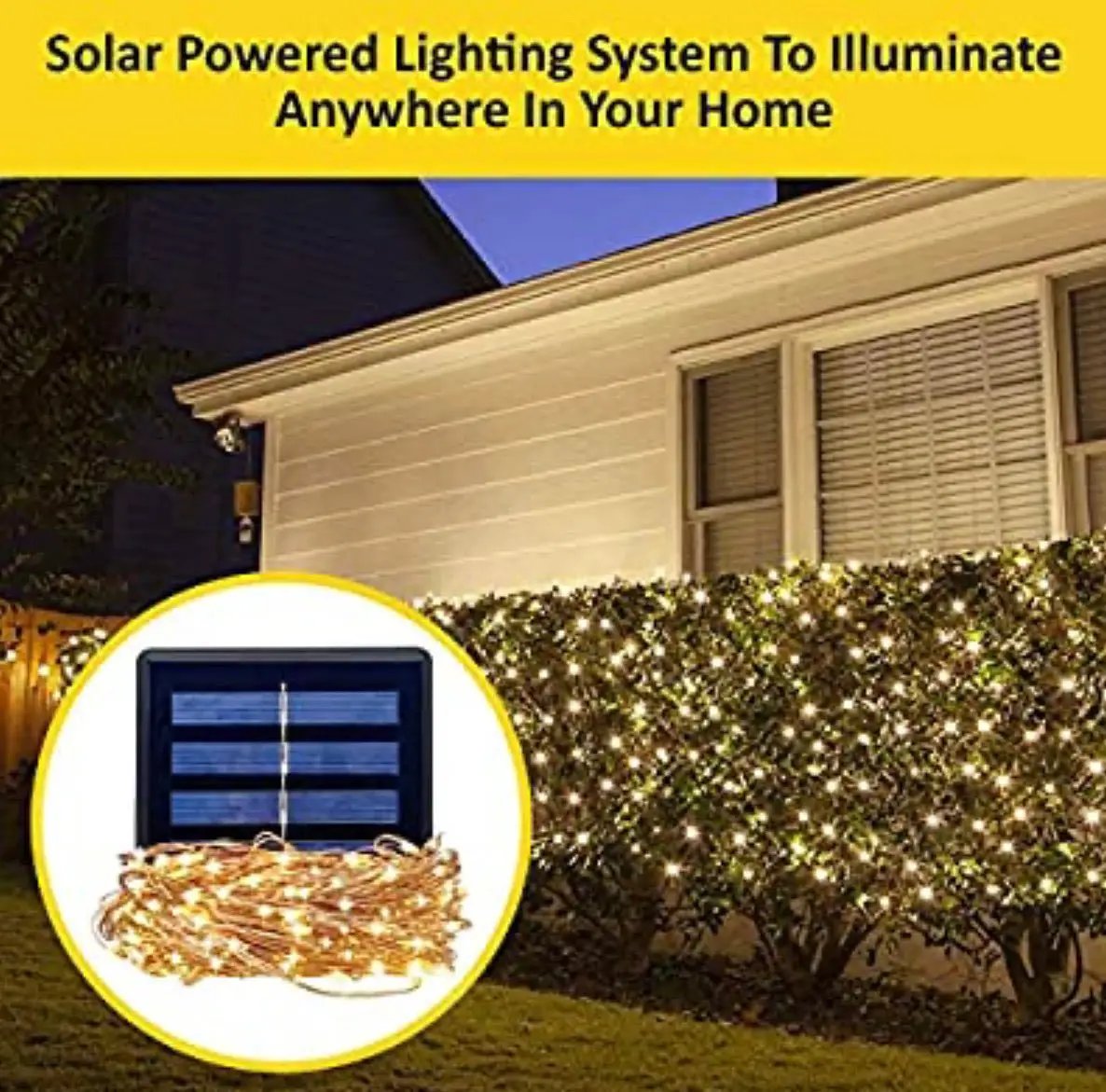 2PK Solar String Lights Outdoor Copper Wire, Waterproof Solar Fairy Lights with 8 Lighting Modes by Outdoor Solar Outlet
