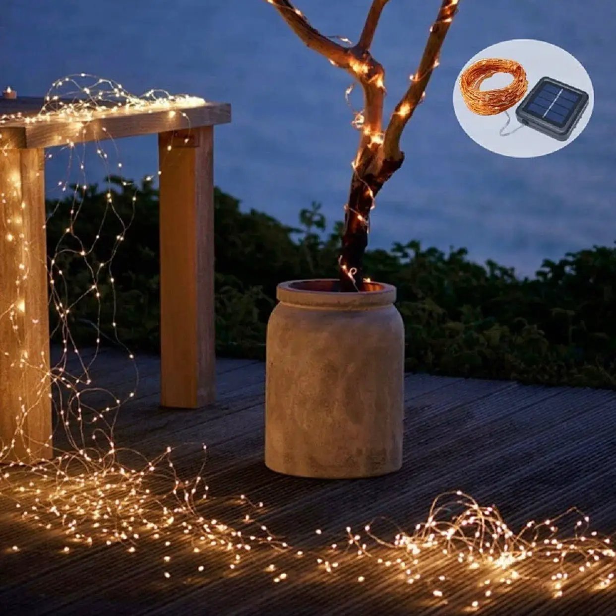 2PK Solar String Lights Outdoor Copper Wire, Waterproof Solar Fairy Lights with 8 Lighting Modes by Outdoor Solar Outlet