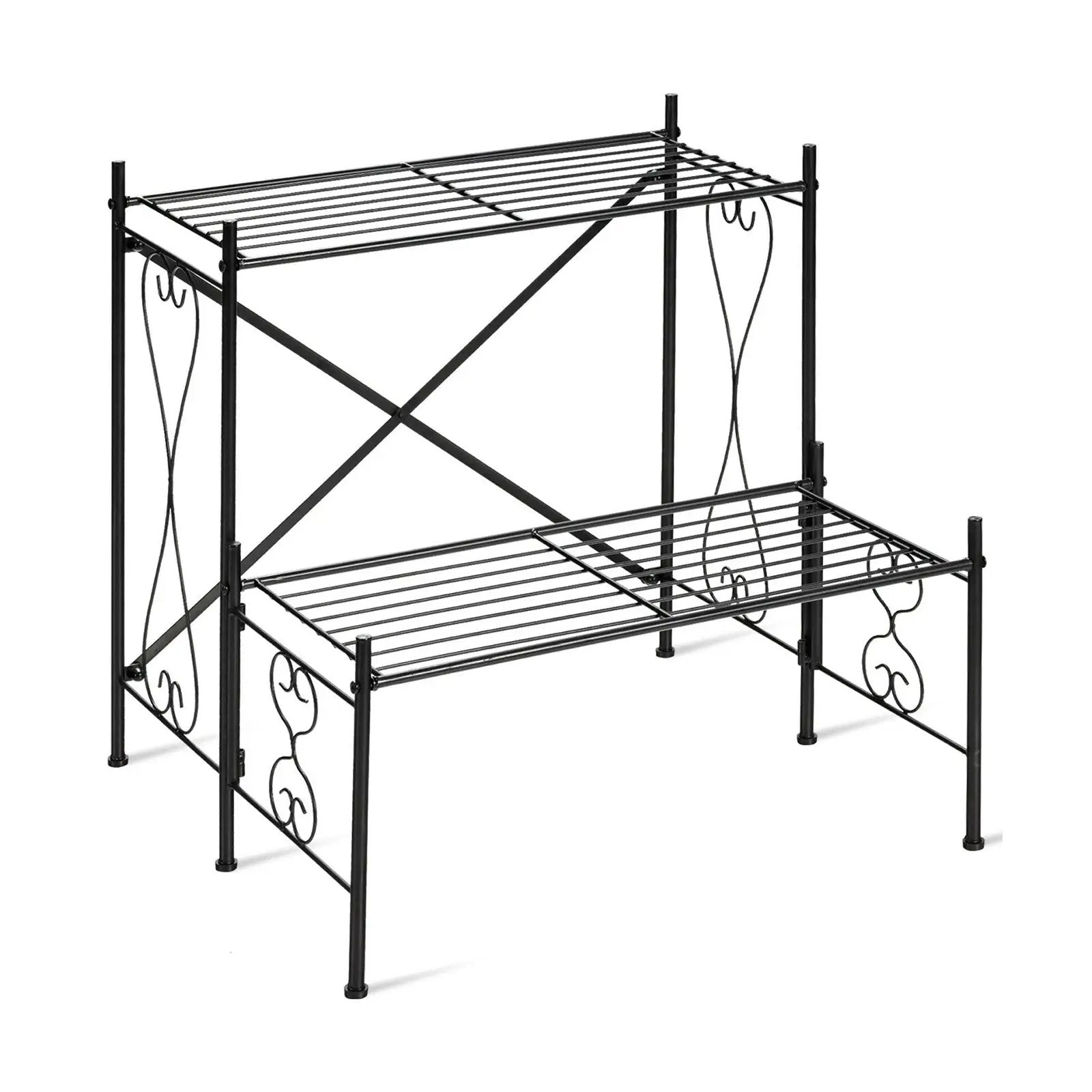 2-Tier Metal Plant Stand Garden Shelf by DirectDeals