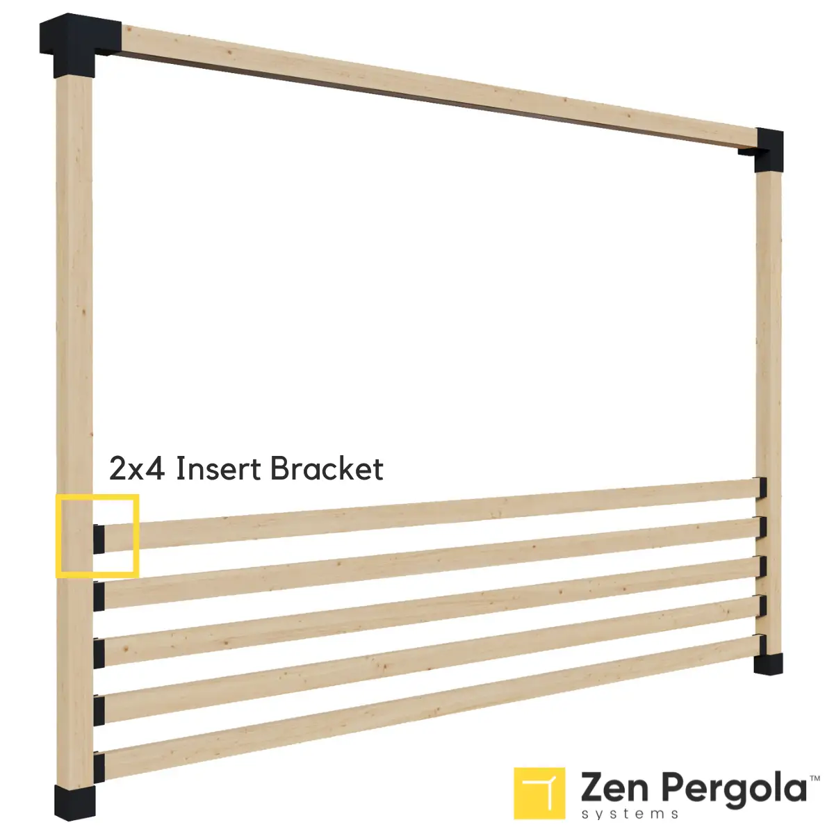 Pergola Insert Bracket (for 2x4 Wood Slats) by Zen Pergolas