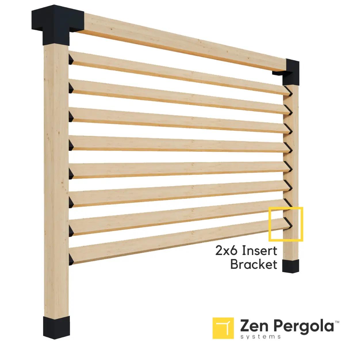 Pergola Insert Bracket (for 2x6 Wood Slats) by Zen Pergolas