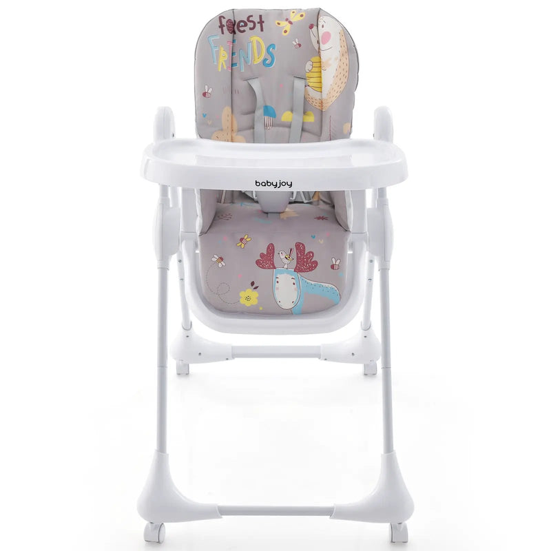 3-In-1 Convertible Highchair with Adjustable Height and 5-Point Safety Belt and Lockable Wheels by DirectDeals