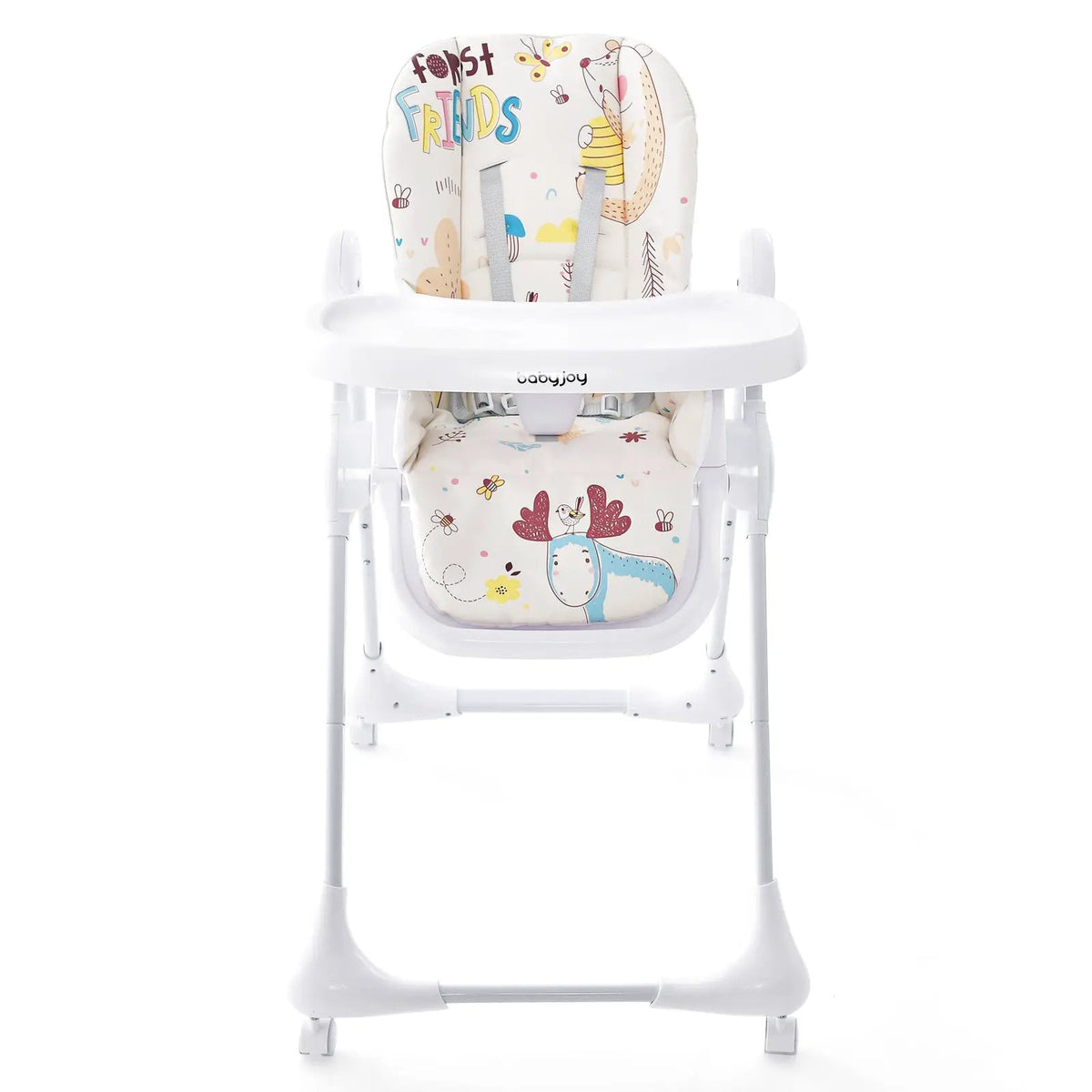 3-In-1 Convertible Highchair with Adjustable Height and 5-Point Safety Belt and Lockable Wheels by DirectDeals