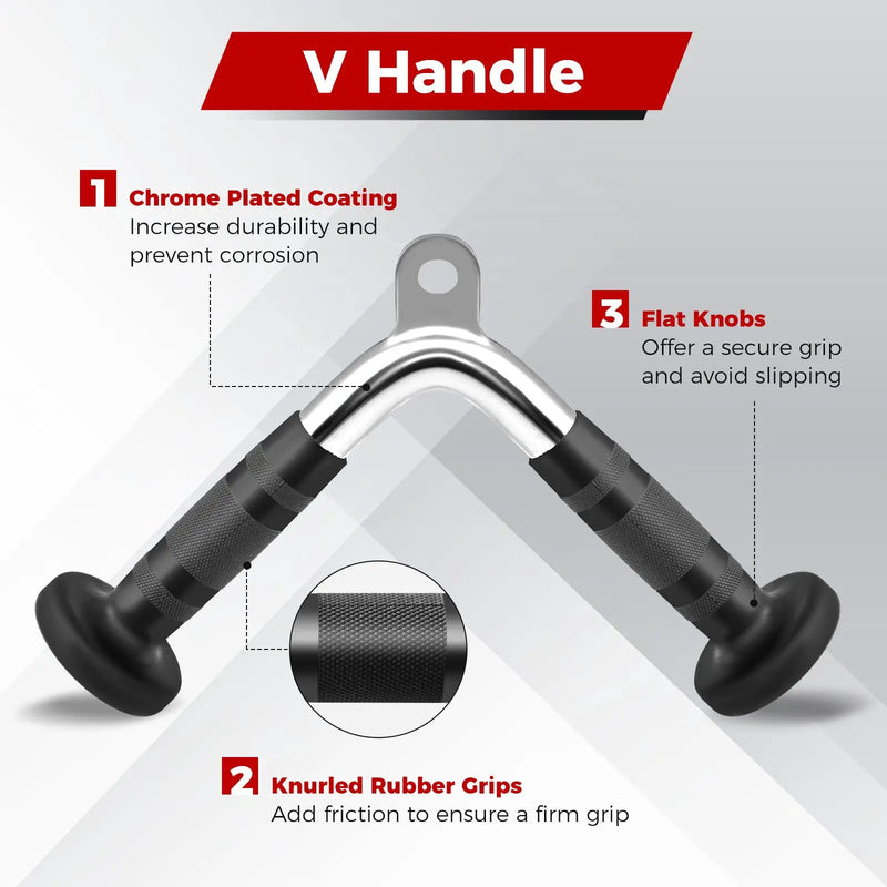 3-Piece Cable Machine Attachment Set for Home Gym by DirectDeals