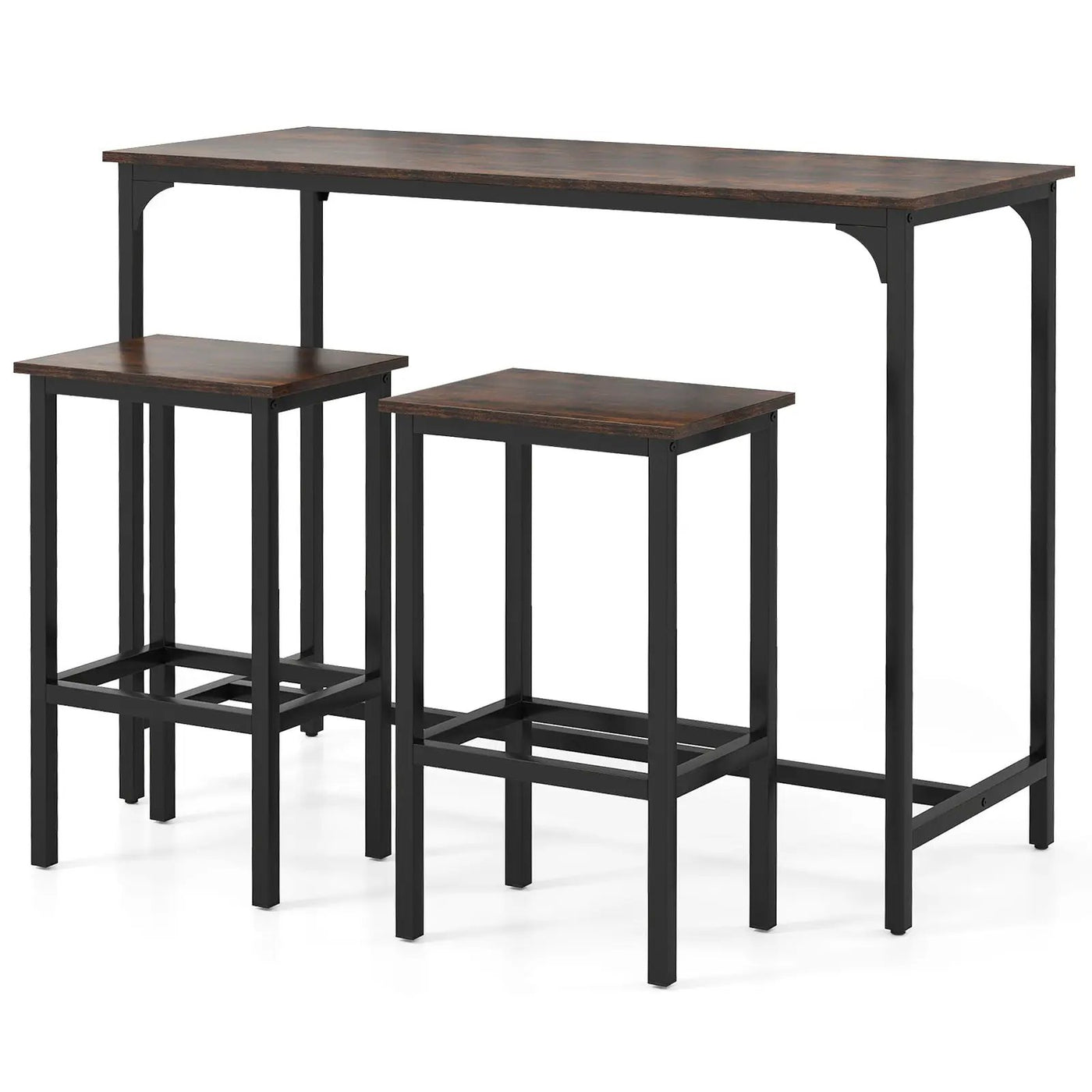 Industrial 3-Piece 47.5" Counter-Height Dining Table and 2 Bar Stools by DirectDeals