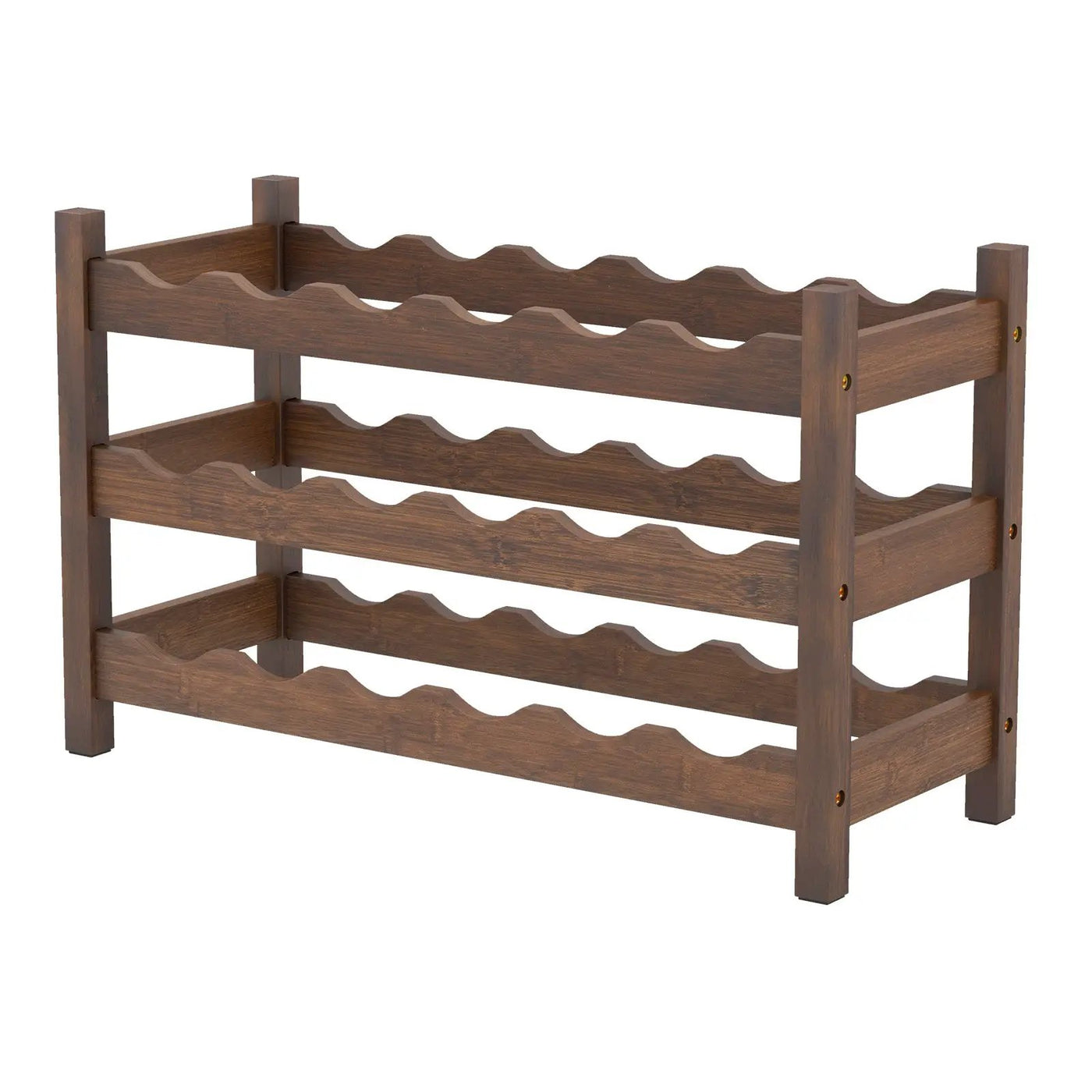 3-Tier Bamboo Freestanding Countertop Wine Bottle Organizer by DirectDeals