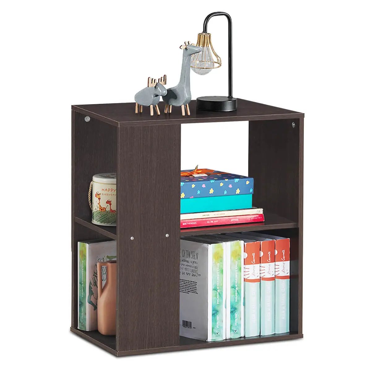 2-Tier Side End Table with Storage Shelves by DirectDeals