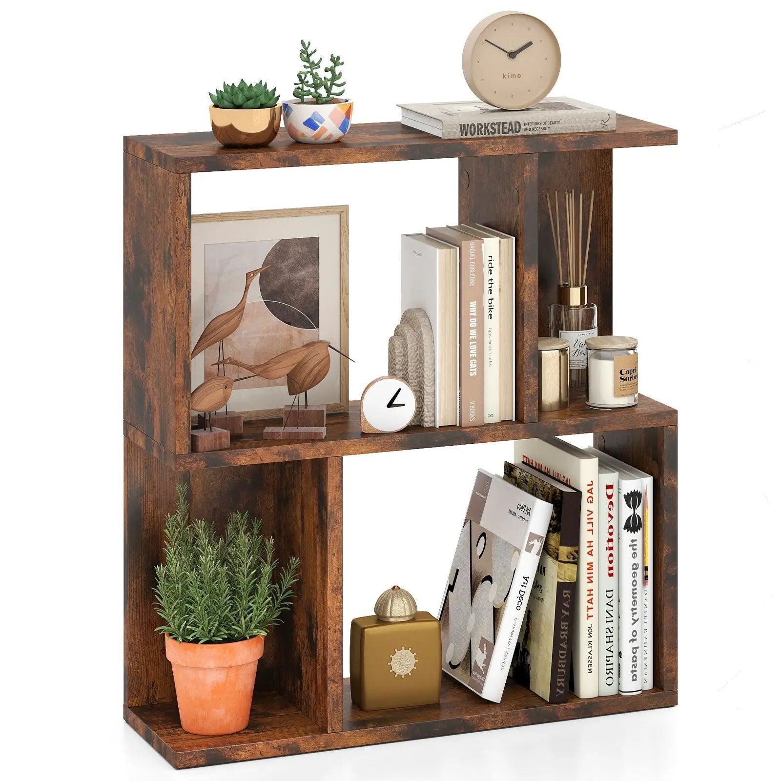 3-Tier Bookshelf with Display Shelf for Small Space by DirectDeals