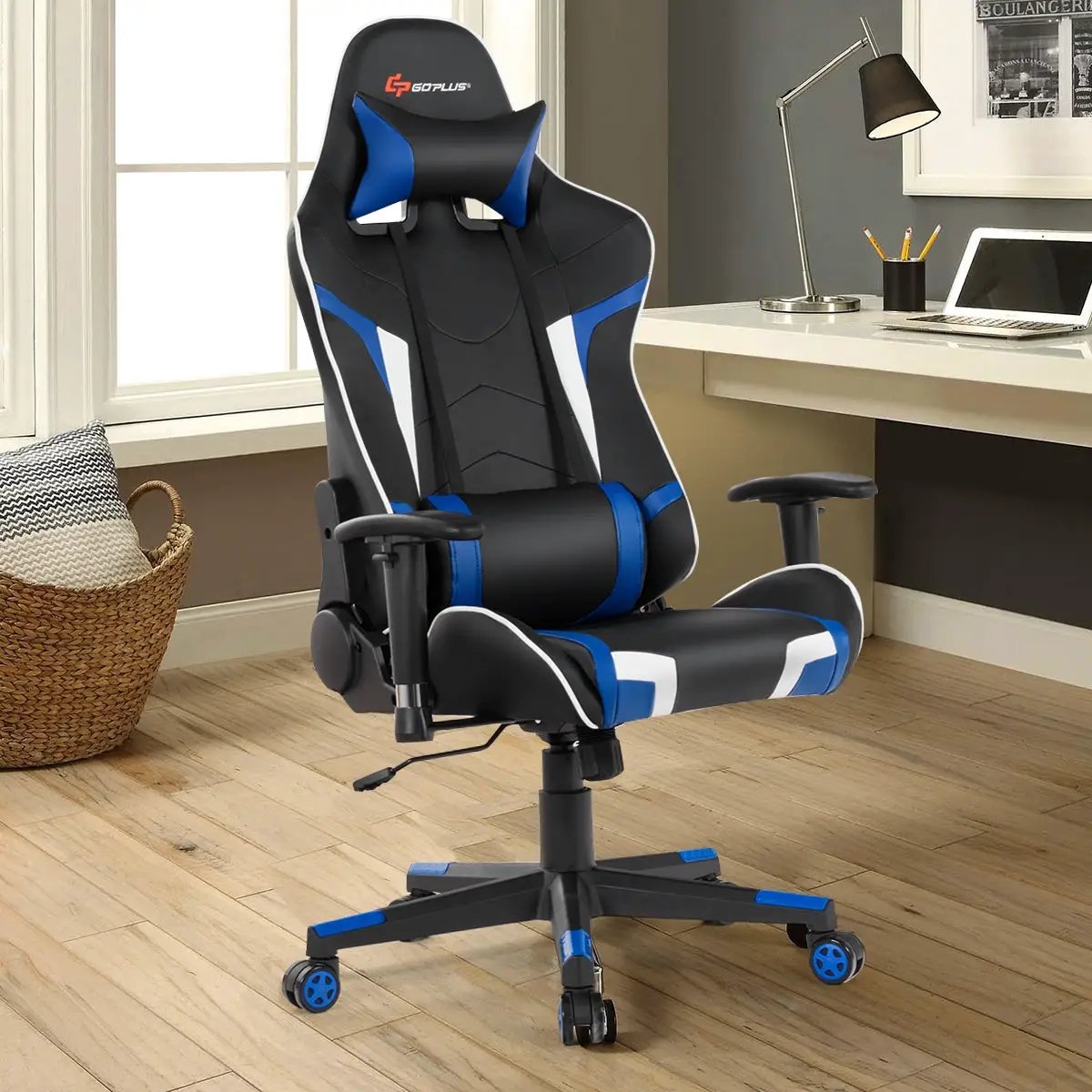 Reclining Swivel Massage Gaming Chair with Lumbar Support by DirectDeals