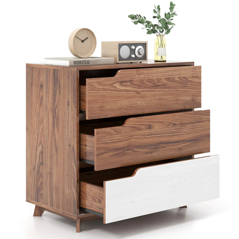 Rustic Farmhouse Wooden Storage Dresser for Bedroom Living Room-Brown by DirectDeals
