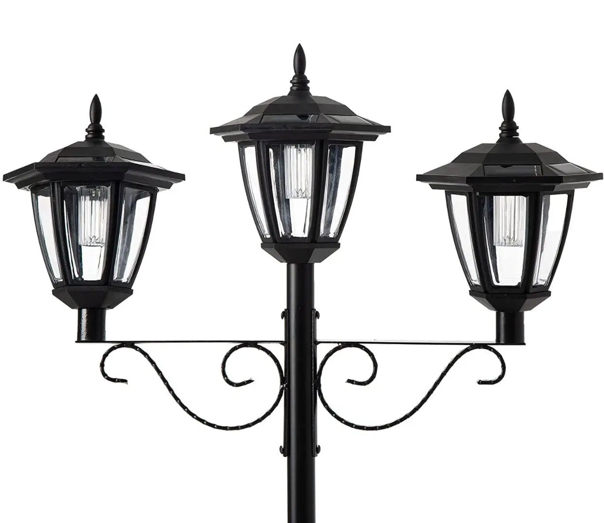 3 Fixture Outdoor Solar LED Lamp Post With 50 Lumen - 72Inch by Outdoor Solar Outlet