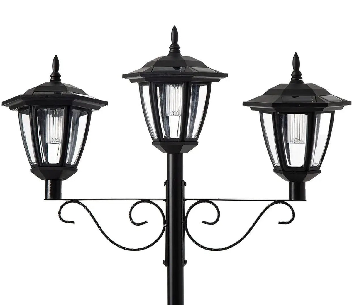 3 Fixture Outdoor Solar LED Lamp Post With 50 Lumen - 72Inch by Outdoor Solar Outlet