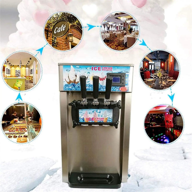 3-Flavor 9L Commercial 1200W Countertop Soft Serve Machine (SAK51986) by SAKSBY WHOLESALE