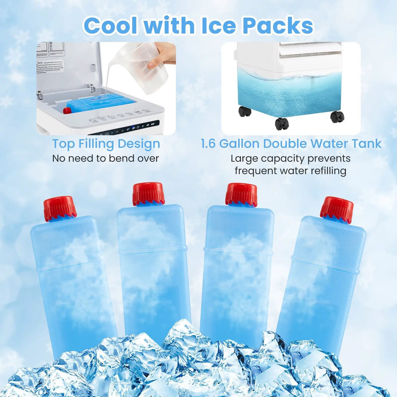 3-in-1 Evaporative Portable Air Cooler with 3 Modes include Remote Control-White by DirectDeals