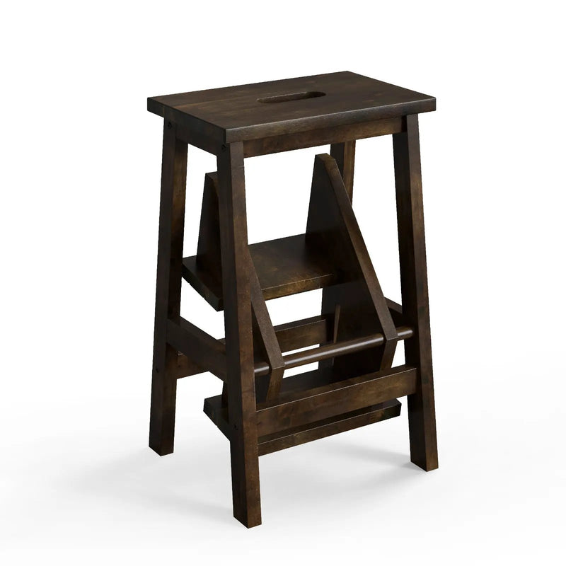 3-in-1 Rubber Wood Step Stool with Convenient Handle by DirectDeals