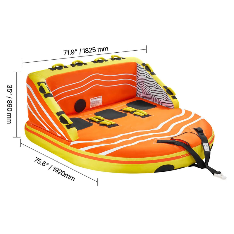 3-Person Inflatable Towable Boat Tube For Water Sports (SAK48091) by SAKSBY WHOLESALE