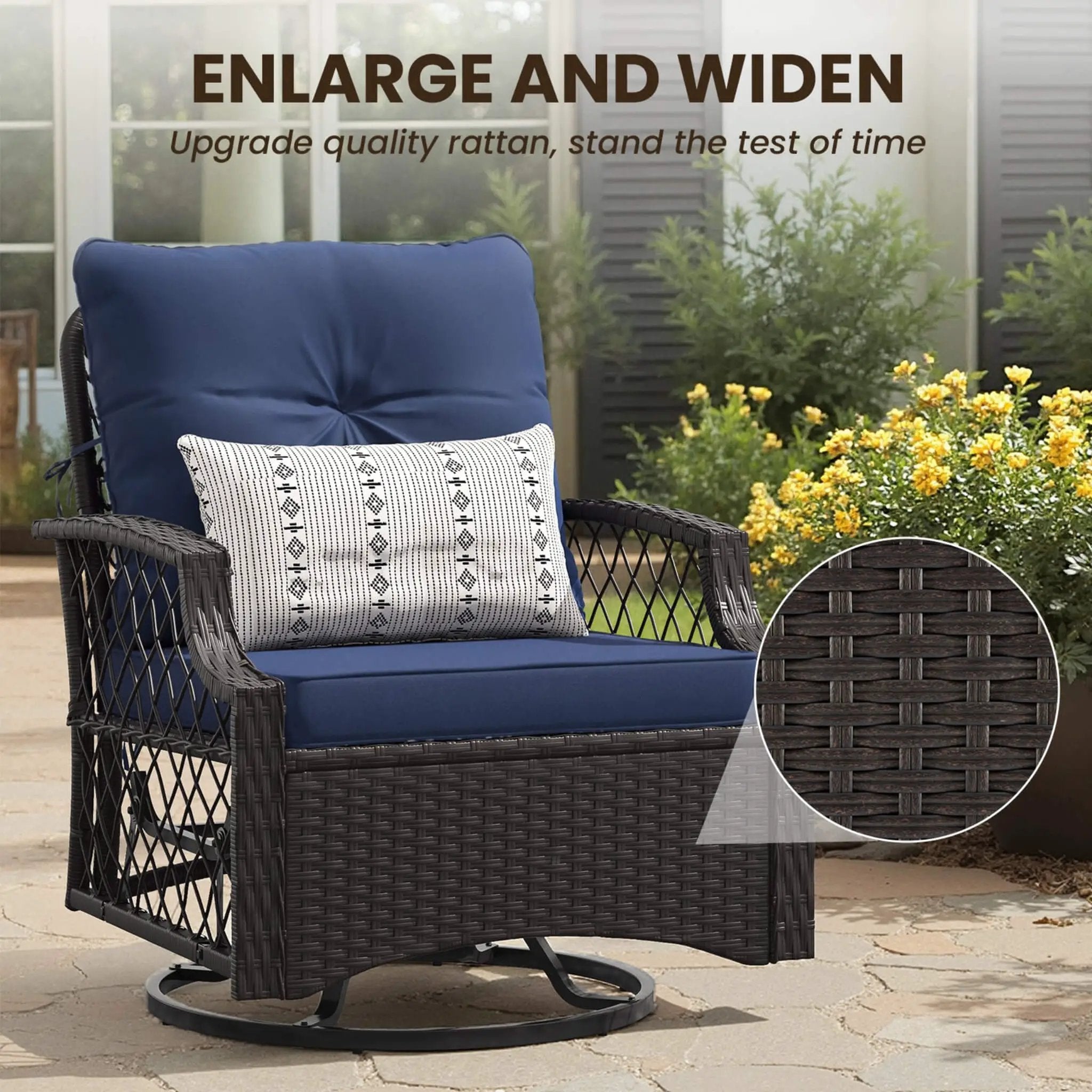 Alora 3-Piece Wicker Patio Bistro Set W/ Swivel Chairs And Table (SAK14789) by SAKSBY WHOLESALE