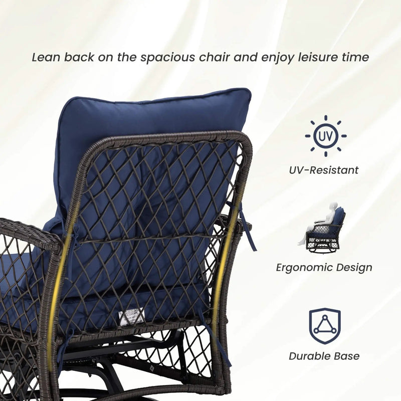 Alora 3-Piece Wicker Patio Bistro Set W/ Swivel Chairs And Table (SAK14789) by SAKSBY WHOLESALE
