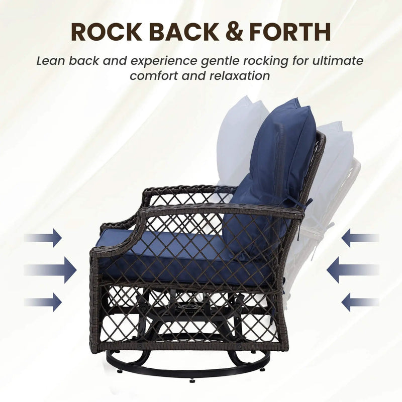 Alora 3-Piece Wicker Patio Bistro Set W/ Swivel Chairs And Table (SAK14789) by SAKSBY WHOLESALE