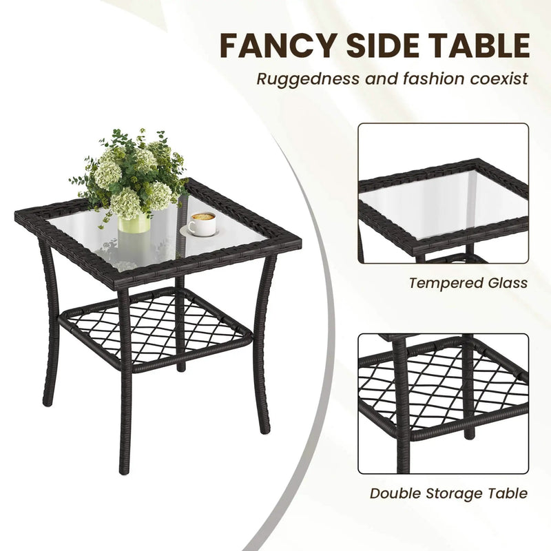 Alora 3-Piece Wicker Patio Bistro Set W/ Swivel Chairs And Table (SAK14789) by SAKSBY WHOLESALE