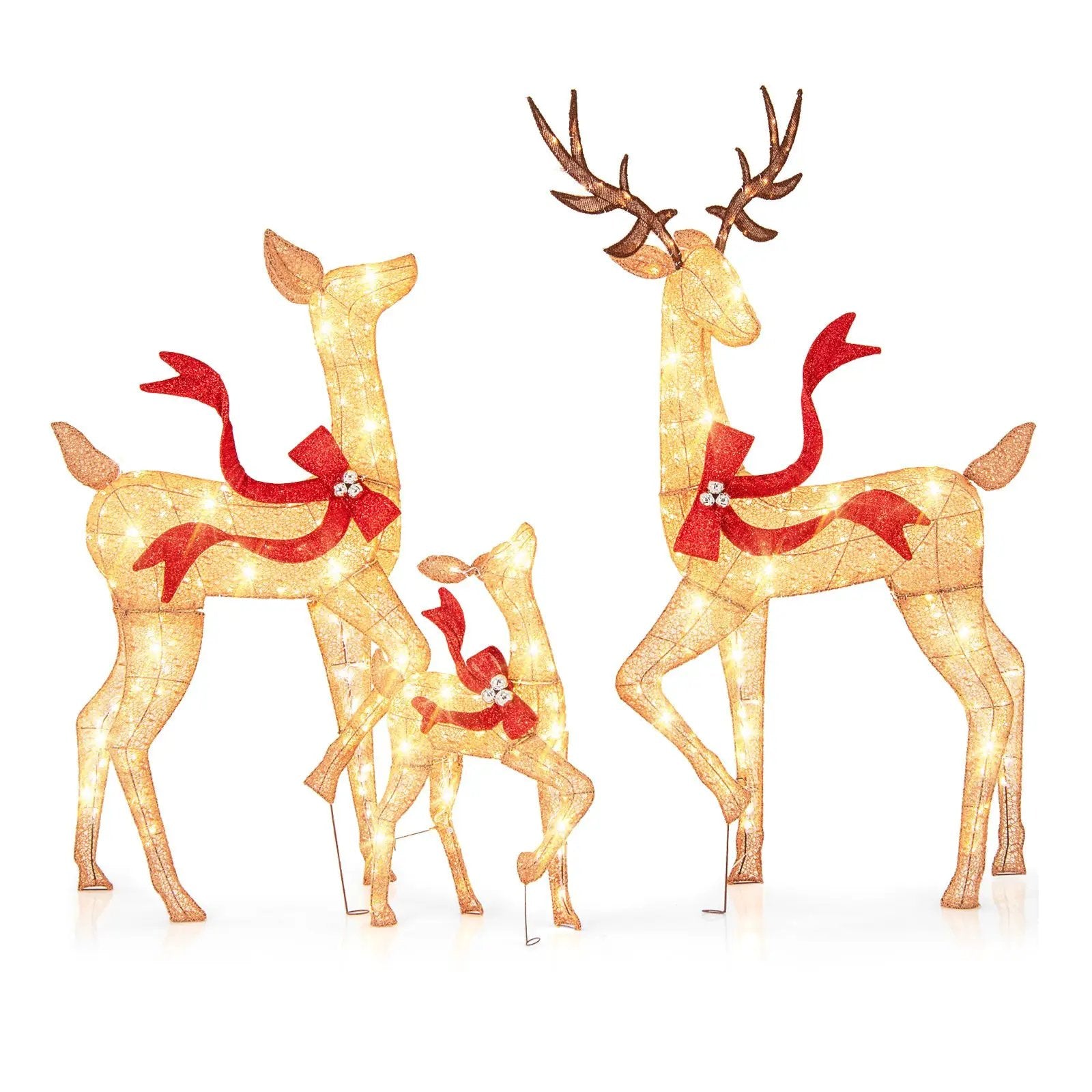 3-Piece Pre-Lit Christmas Deer Family Set by DirectDeals