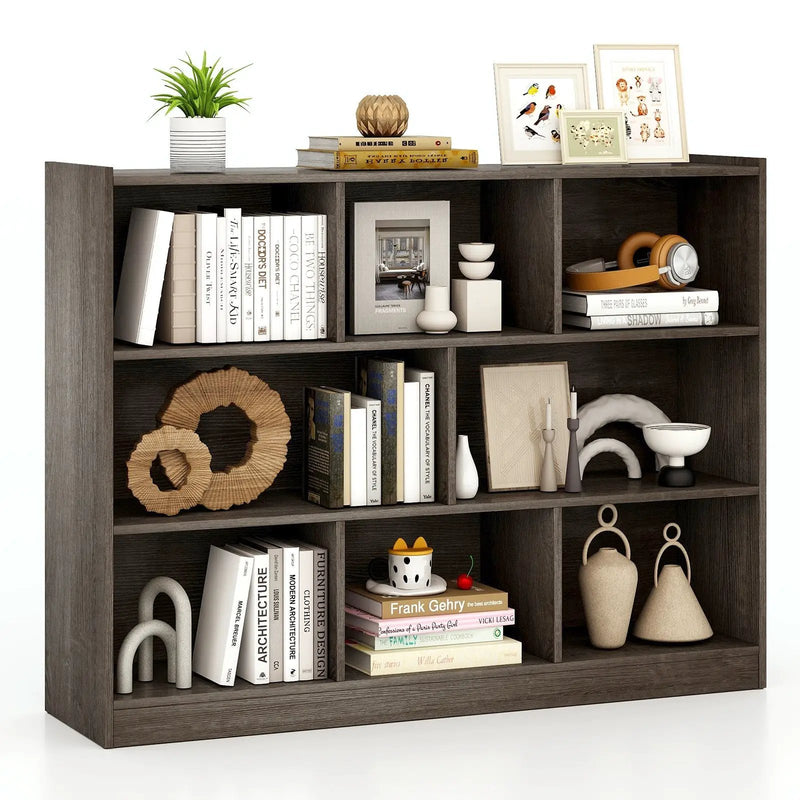 3-Tier Open Bookcase 8-Cube Floor Standing Storage Shelves by DirectDeals