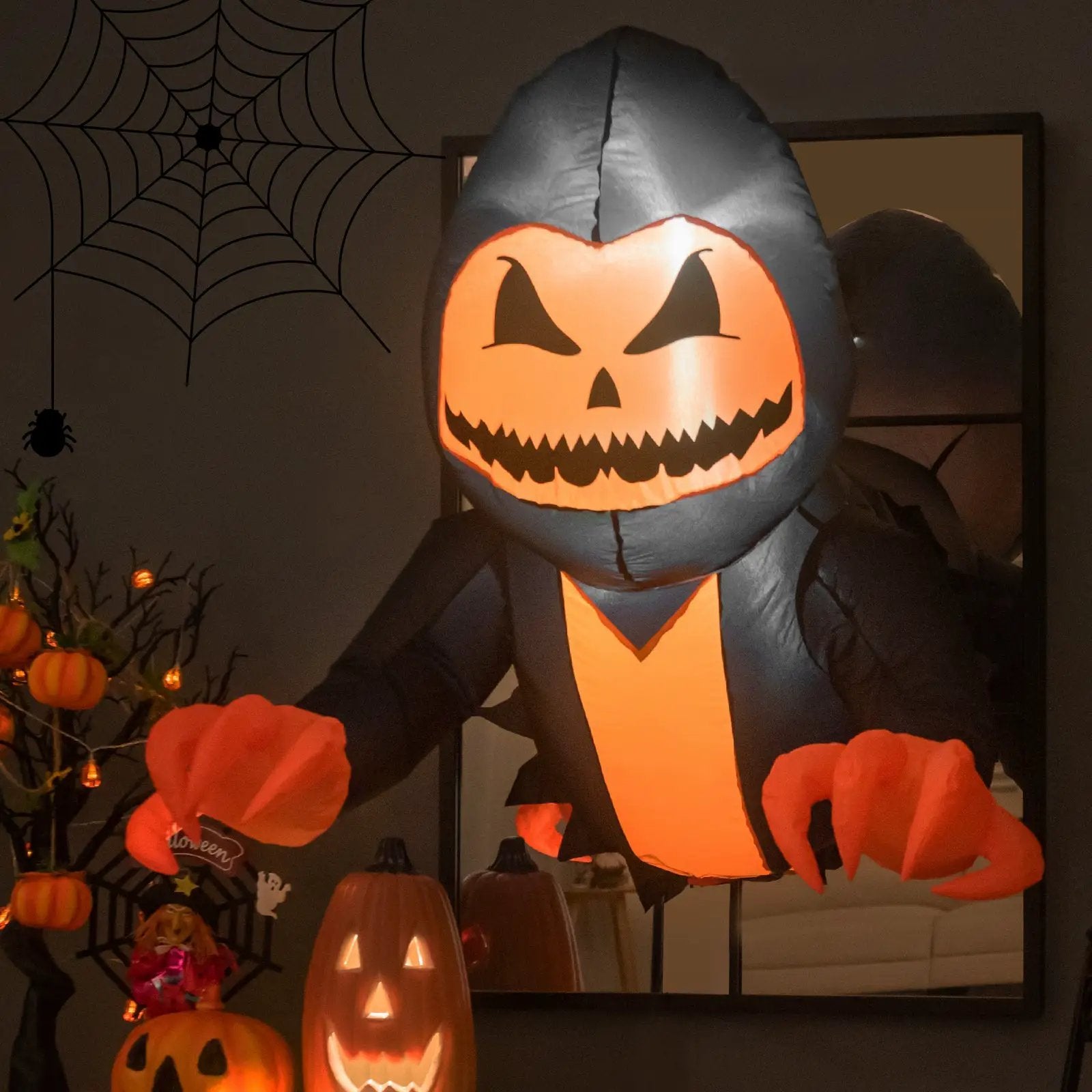 3.3 Feet Halloween Inflatable Pumpkin Head Ghost Broke Out from Window by DirectDeals